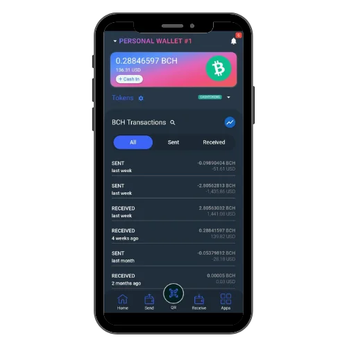 Paytaca BCH wallet mockup Paytaca Best BCH DeFi wallet for mobile mockup